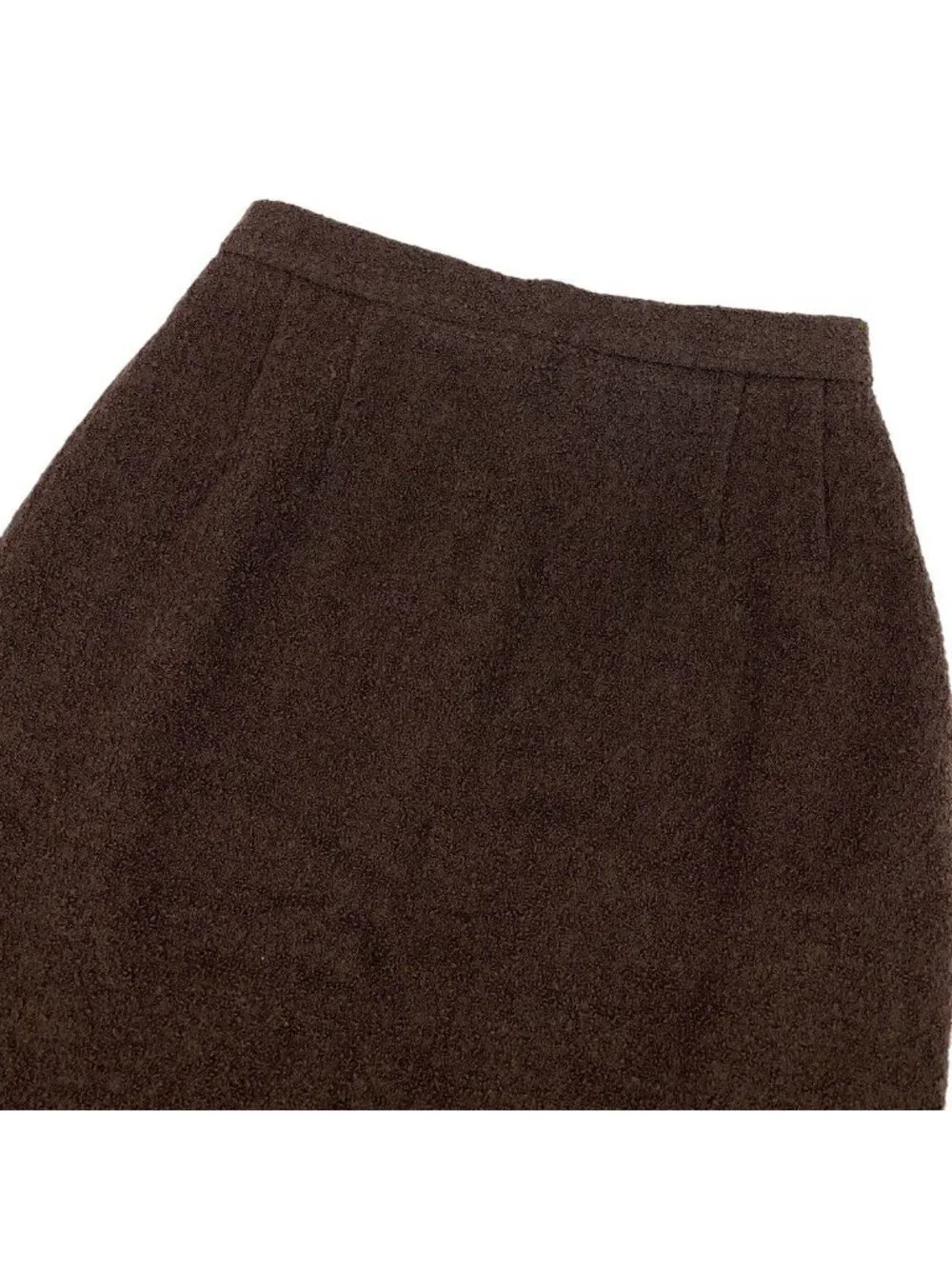 Chanel Tweed Pencil Skirt Brown